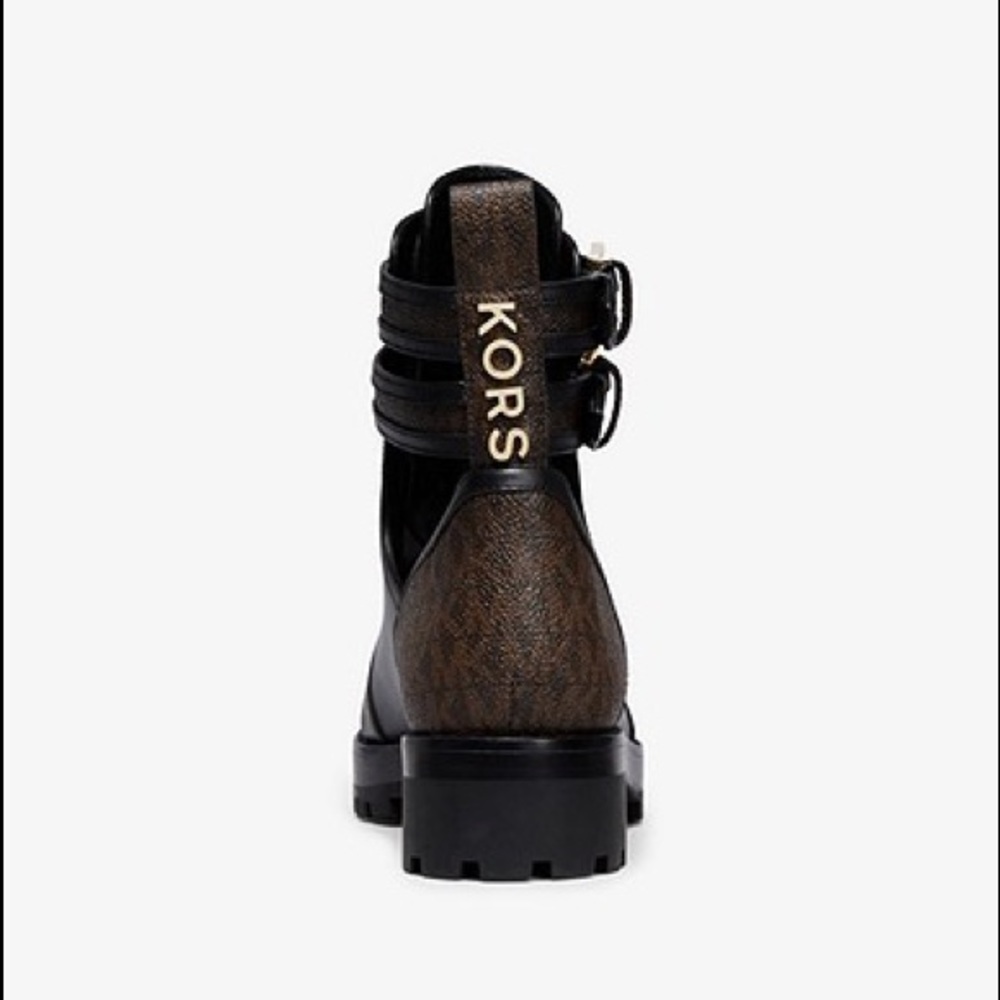 Michael Kors Bensen Logo and Leather Combat Boot - Picture 2 of 3